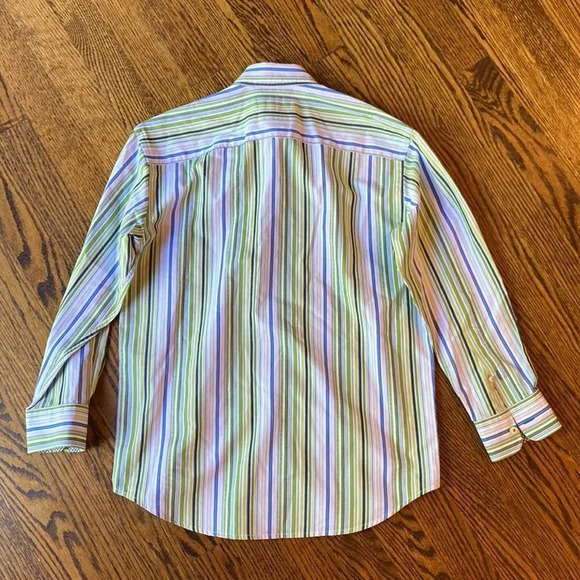 Thomas Dean 8 Small Stripe Botton Down Shirt Kids - Picture 3 of 4